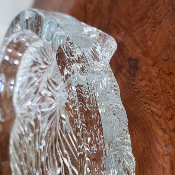 ❤ VINTAGE | Gigantic Mid-Century Modern Heavy Glacial Ashtray Art Glass - Picture 3 of 14